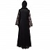 A-line party wear abaya with Resham embroidery work- Black
